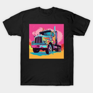 A Graphic Pop Art Drawing of a big American truck T-Shirt